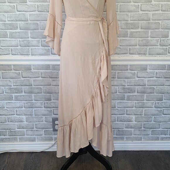 Baltic Born Daniella Ruffle Wrap Maxi Dress Bell Sleeve Boho Romantic Fairycore - Picture 9 of 9